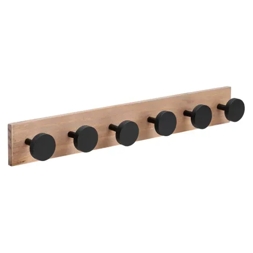 Patère murale 6T Naturel / Noir