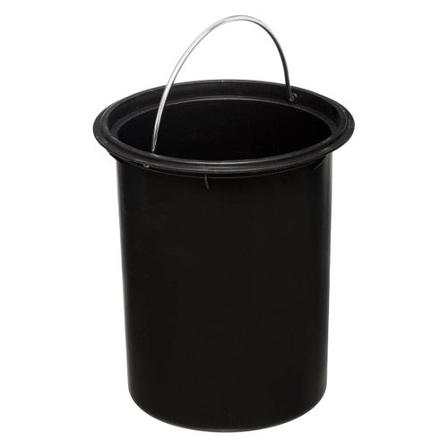 Poubelle De Salle De Bain En Métal Noir Charbon Et Couvercle En Bambou 3 L