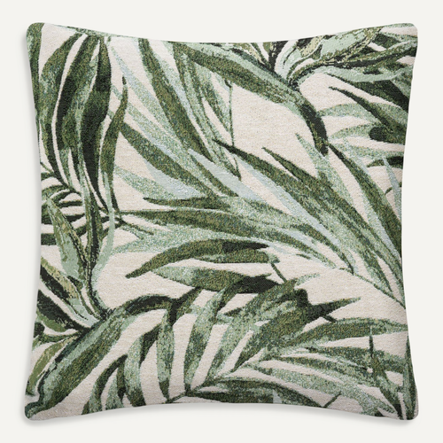 Housse De Coussin Jacquard Vert Cèdre et Tropical 40 X 40 Cm