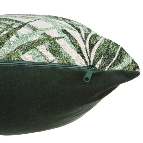 Housse De Coussin Jacquard Vert Cèdre et Tropical 40 X 40 Cm