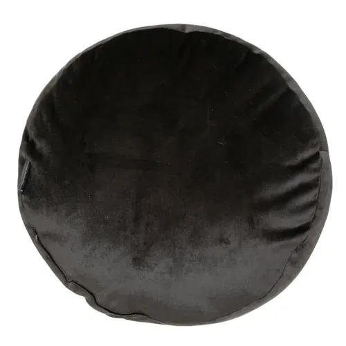 Coussin De Sol En Velours Gris Ardoise Effet Tressé  D 40 Cm