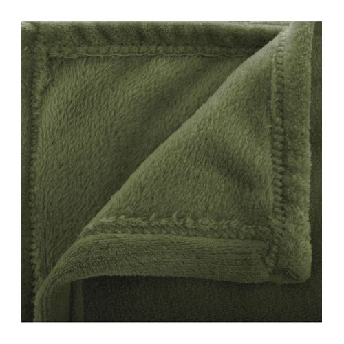 Plaid Flanelle Vert Kaki 180 X 230 Cm