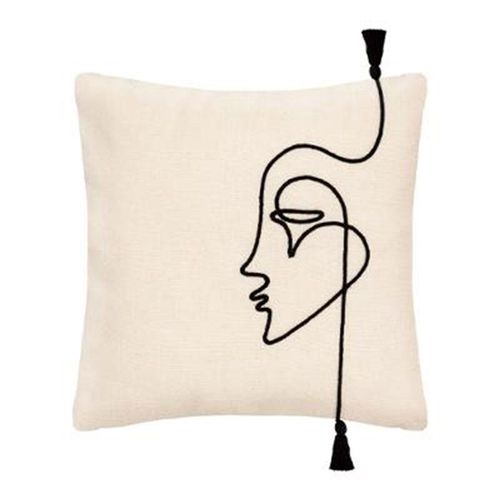 Housse de coussin 40x40 cm VISAGE Blanc vue 3/4