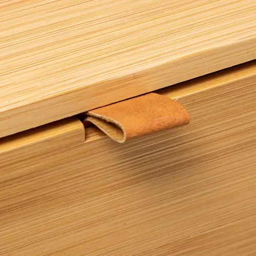 Boite De Rangement 2 Tiroirs En Bambou Avec Languette