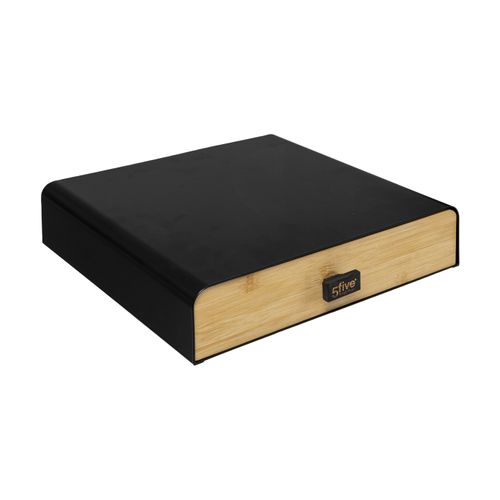 Porte-capsules Tiroir En Métal Et Bambou Avec Séparateurs Amovibles