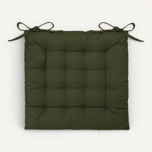 Galette De Chaise Vert Kaki 38x38cm