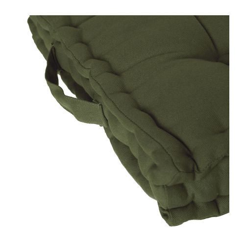 Coussin De Sol En Coton Vert Kaki 40 X 40 Cm