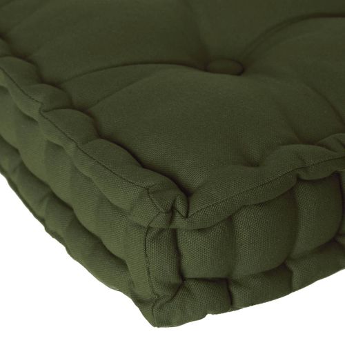 Coussin De Sol En Coton Vert Kaki 40 X 40 Cm