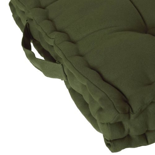 Coussin De Sol En Coton Vert Kaki 40 X 40 Cm