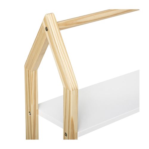 Étagère Enfant Forme Maison En Bois Beige Et Blanc H 51 Cm