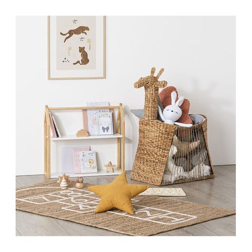 Étagère Enfant Forme Maison En Bois Beige Et Blanc H 51 Cm