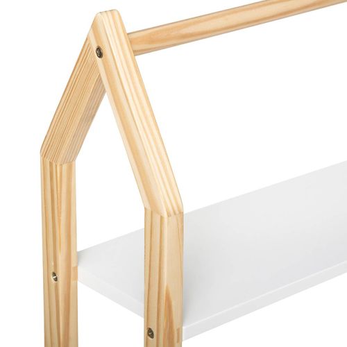 Étagère Enfant Forme Maison En Bois Beige Et Blanc H 51 Cm