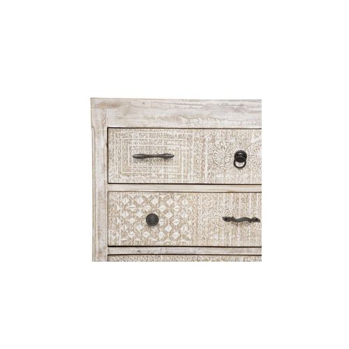 Commode 12 Tiroirs Ajay En Bois Blanchi - Beige