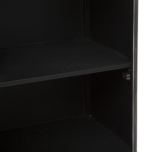 Table D'appoint Table De Chevet 1 Porte Et 1 Étagère En Métal Noir Industriel H 58.3 Cm