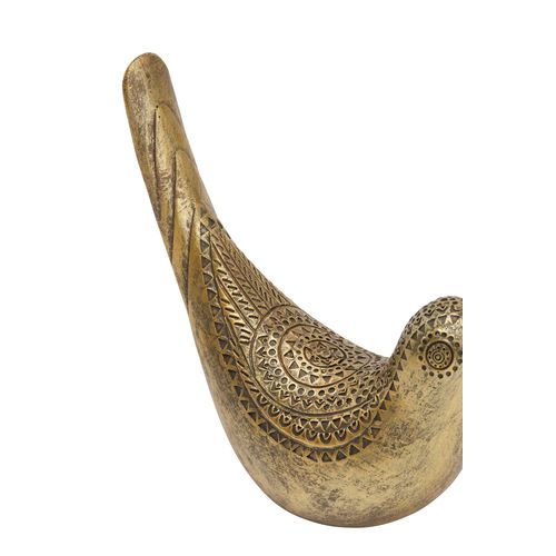 Objet Déco Oiseau En Résine Dorée