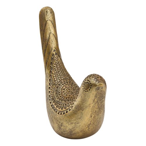 Objet Déco Oiseau En Résine Dorée