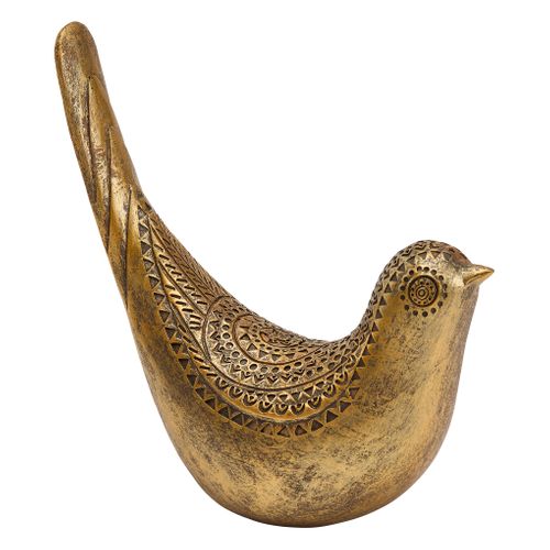 Objet Déco Oiseau En Résine Dorée