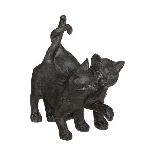 Objet Décoratif Couple De Chatons En Résine H 15 Cm