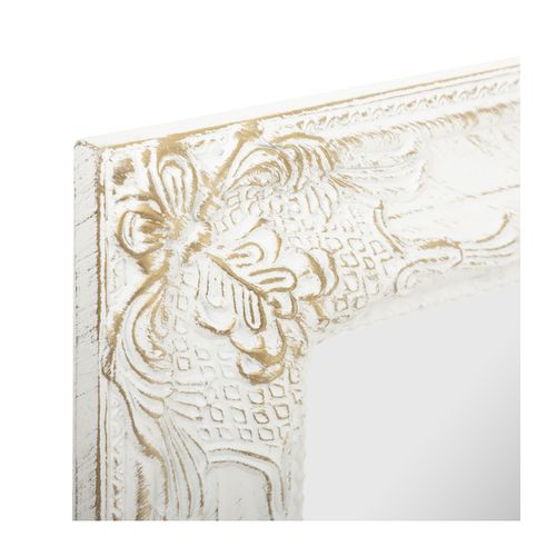 Miroir Sur Pied En Bois Finition Blanchie Et Vieillie H 172 Cm