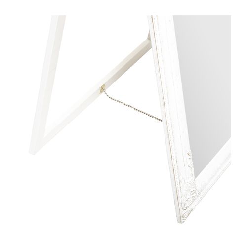 Miroir Sur Pied En Bois Finition Blanchie Et Vieillie H 172 Cm