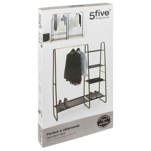 Portant à Vêtement Artemis Avec Étagères - Noir