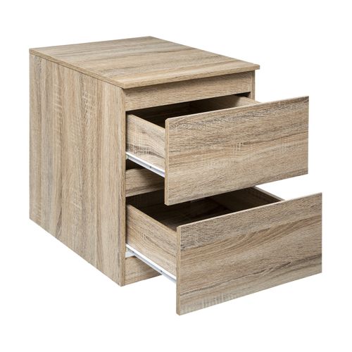 Meuble D'appoint 2 Tiroirs Coloris Bois Naturel H 50 Cm