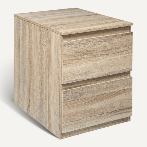Meuble D'appoint 2 Tiroirs Coloris Bois Naturel H 50 Cm