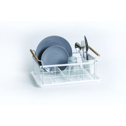 Egouttoir 1 Niveau En Métal Et Polypropylène - Blanc