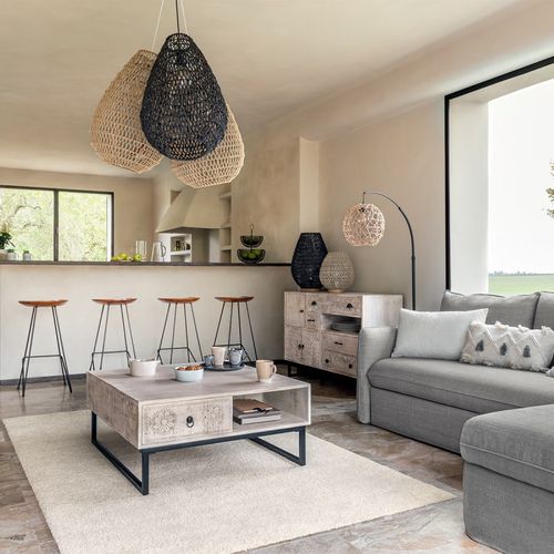 Lampadaire Arc Delia Naturel H149,5