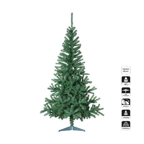 Sapin De Noël Artificiel Vert H 180 Cm