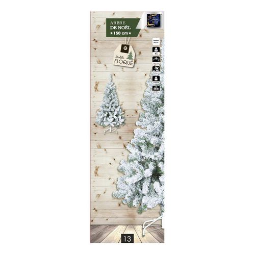 Sapin De Noël Artificiel Vert Floqué Enneigé H 150 Cm