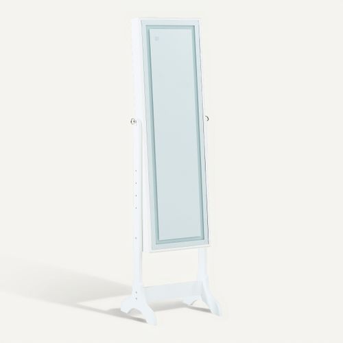 Armoire bijoux LED H. 156 cm BETTANY Blanc vue 3/4