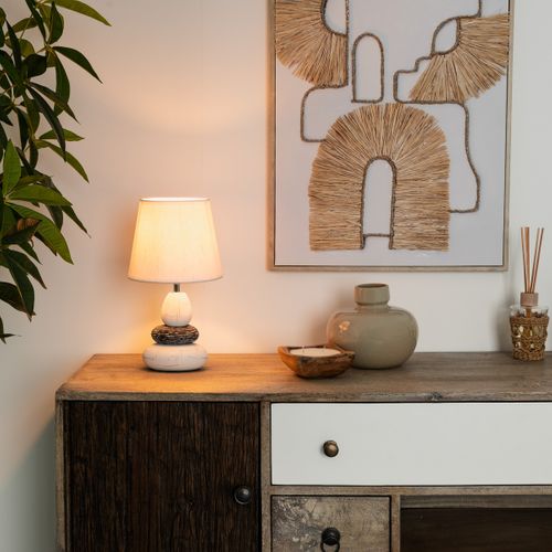 Lampe à Poser En Céramique Trois Galets H 33 Cm