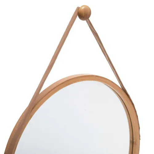Miroir Mural En Bambou D 38 Cm