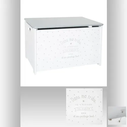 Coffre De Rangement En Bois Coffre à Jouets Gris