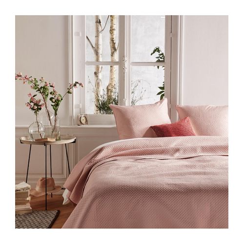 Dessus De Lit Rose 240 X 260 Cm Avec 2 Taies