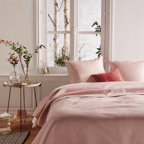 Dessus De Lit Rose 240 X 260 Cm Avec 2 Taies