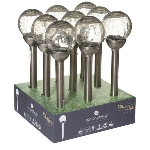 Balise Solaire "nara" - Inox Et Verre - Argent - D10 Cm
