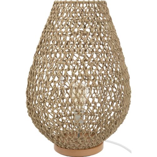 Lampe à Poser En Métal Et Socle En Bois H 55 Cm
