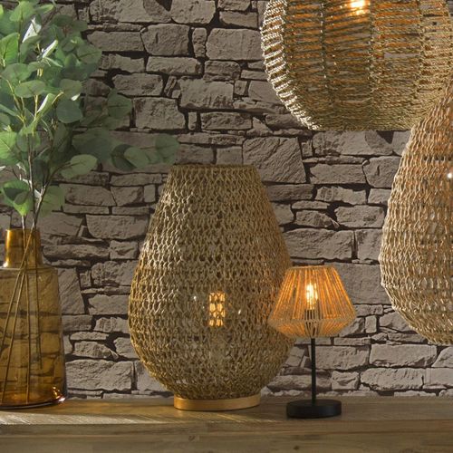 Lampe à Poser En Métal Et Socle En Bois H 55 Cm