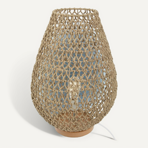 Lampe à Poser En Métal Et Socle En Bois H 55 Cm