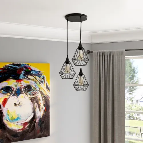 Suspension 3 lumières KAORE Noir vue d'ambiance 1