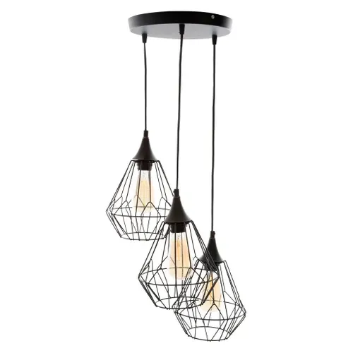 Suspension 3 lumières KAORE Noir vue 3/4