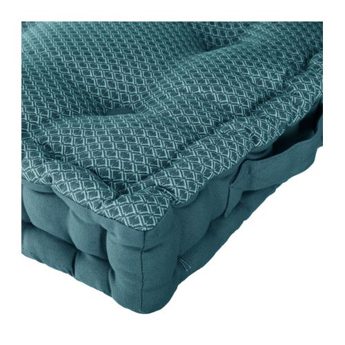 Coussin De Sol En Coton Bleu  Motif Otto 40 X 40 Cm