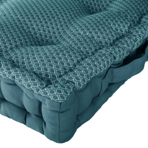 Coussin De Sol En Coton Bleu  Motif Otto 40 X 40 Cm