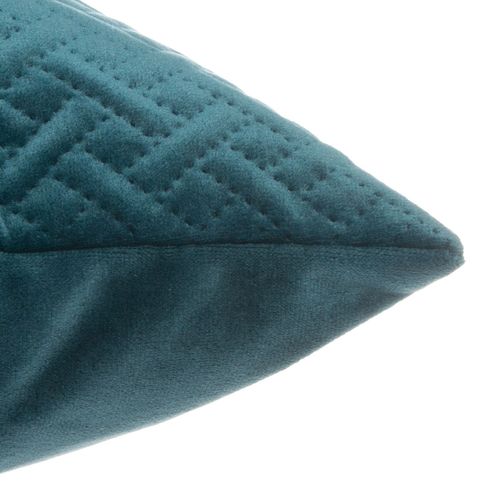 Coussin Déhoussable Bleu En Velours Embossé 40 X 40 Cm