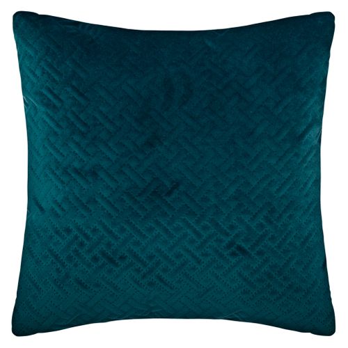 Coussin Déhoussable Bleu En Velours Embossé 40 X 40 Cm