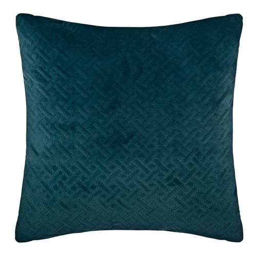Coussin Déhoussable Bleu En Velours Embossé 40 X 40 Cm