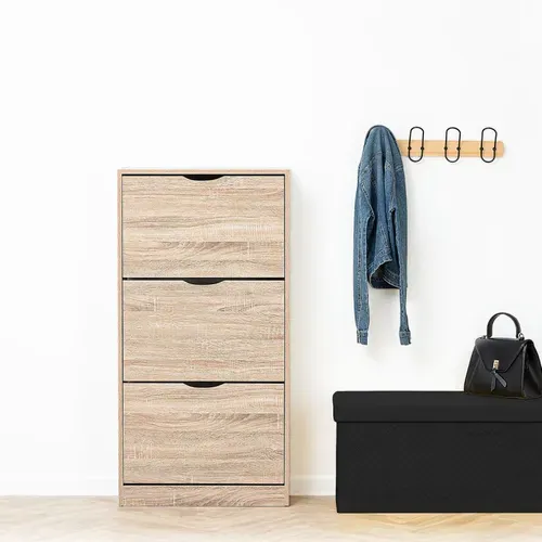 Range chaussure 3 tiroirs DRAWY Naturel vue accessoires
