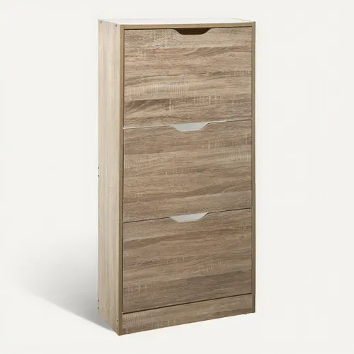 Range chaussure 3 tiroirs DRAWY Naturel vue de face